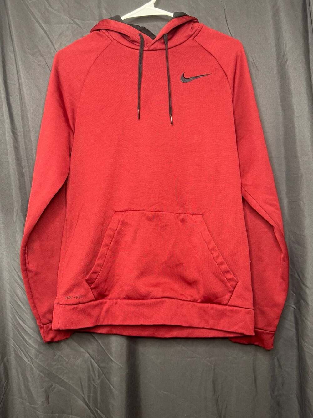 Nike Men's Dri-Fit Pullover Training Hoodie Red Black Swoosh